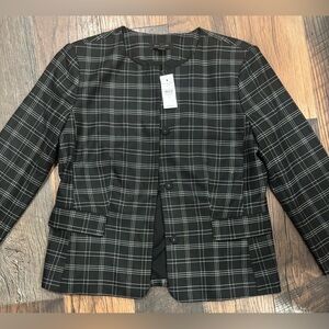 Ann Taylor NWT Black and White Checkered Blazer in size 8